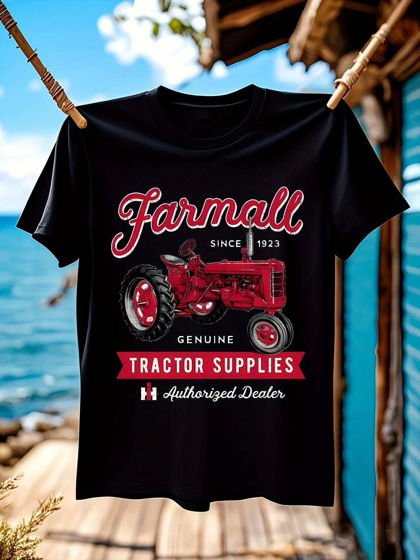 Vintage Farmall Tractor Graphic T-shirt - Black with Red & since 1911 Design - Heavy Machinery Tee for Tractor Shows XXL
