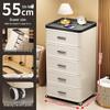 5-Tier Plastic Storage Drawer Cabinet, 55cm Wide with Grey Top