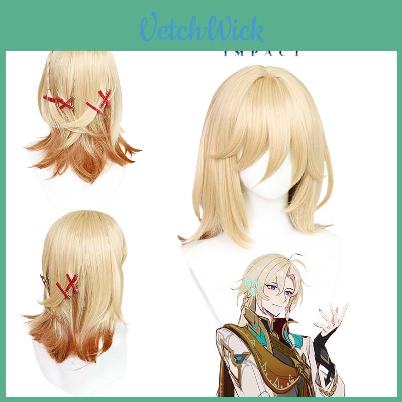 Genshin Impact Kaveh Wig Soft Heat-resistant Synthetic Hairpiece 60cm/23in Length