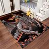 Fire Dragon and Knight Battle Design Carpet, Black and Red Theme Suitable for use as an anti-slip for living room bedroom sofas