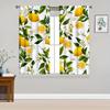 2PCS Lemon & White Blossom Floral Print Curtains, Rod Pocket Design for Kitchen and Living Room