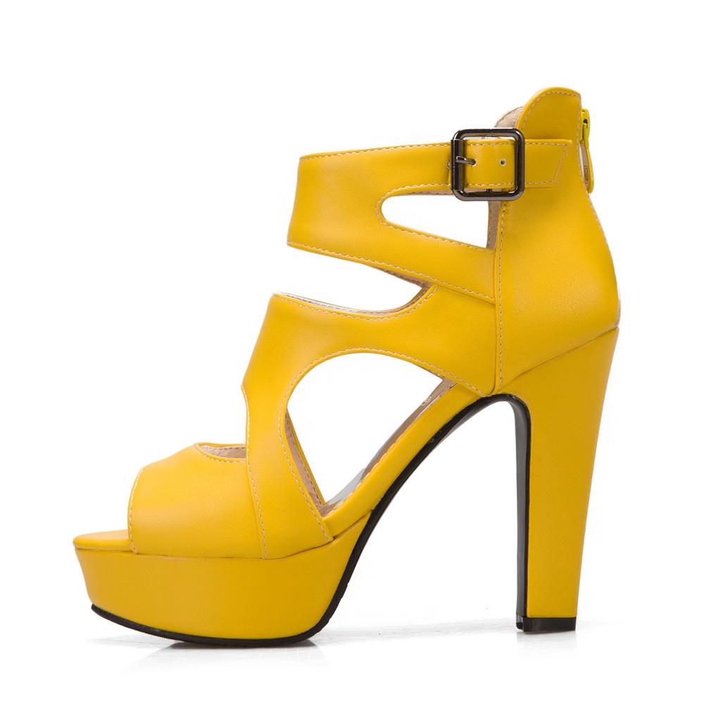 Fashion Summer Sexy Gladiator Women Sandals Designer Peep Toe Hollow Out High Heels Platform Party Ladies Shoes Zipper Sandales Femmes