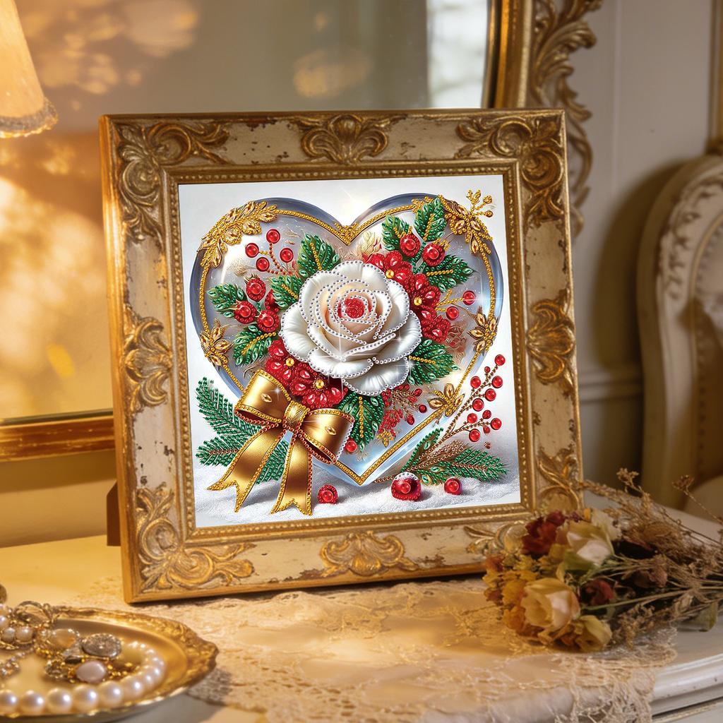 Flowers Special Shaped 5D DIY Partial Drill Diamond Painting Kits for Adults Home Wall Decor Diamond Art Kit 30x30cm