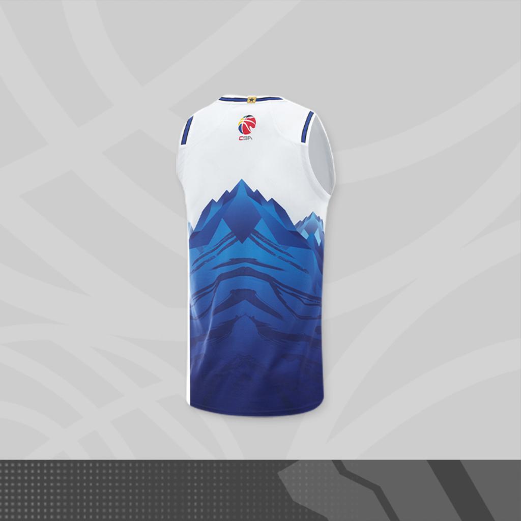Li Ning CBA Series City Edition Saison 23-24 Xinjiang Team Bequemes Lässiges Mode Vielseitiges Ärmelloses Basketballtrikot Herren Trikot AAYV573-1