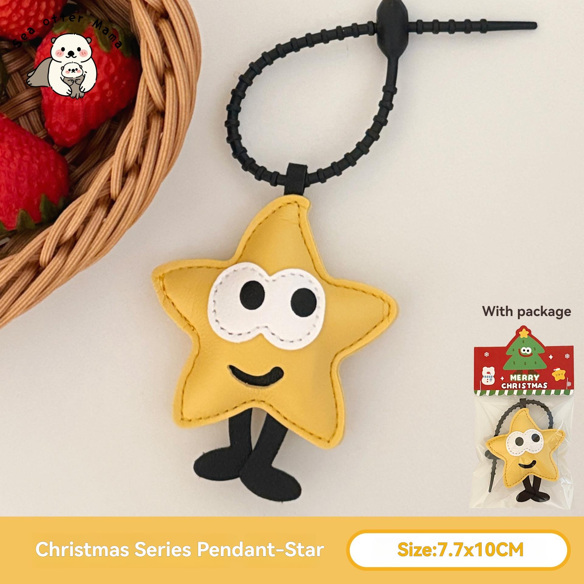1/3 Pcs Christmas Leather Doll Pendant Versatile Keychain Pendant Creative PU Leather Doll Backpack Pendant leather