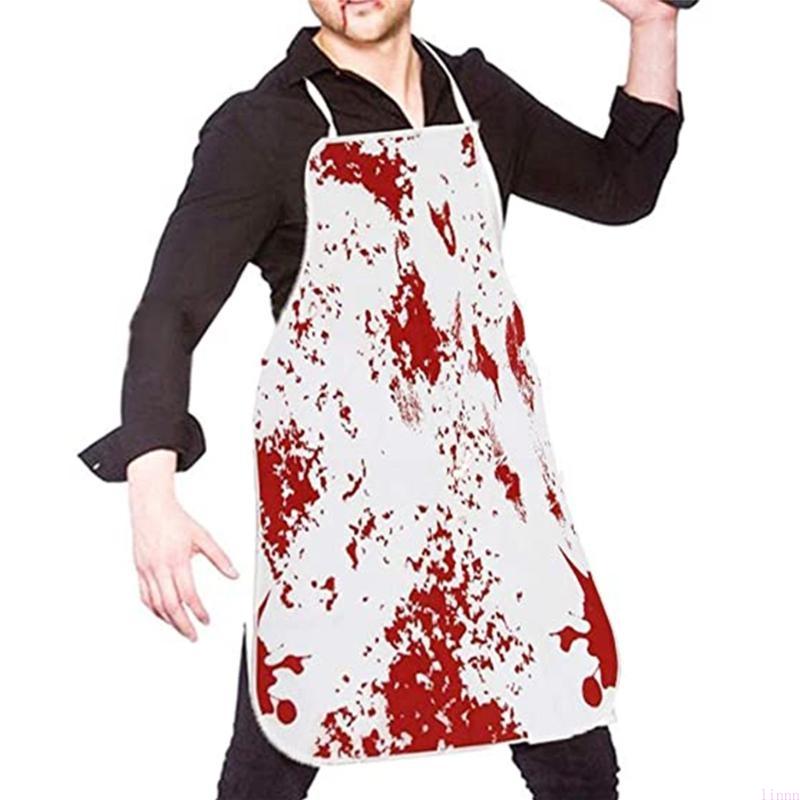 Halloween Bloody Apron Halloween Theme Props Fancy Dress Scary Apron Horror Printed Scary Blood Splattered Cooking Apron