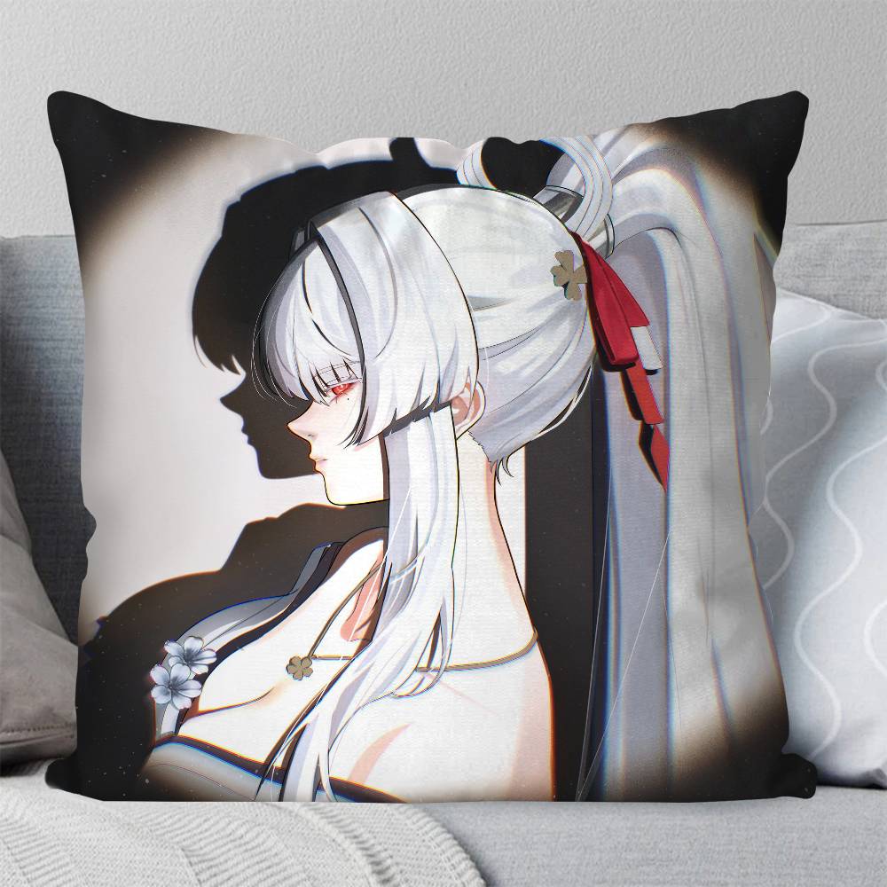 Hiyuki Anime Wwuthering Waves Pillow Case Fashion Square Pillowcase Bedroom Sofa Room Ins Decoration Leisure