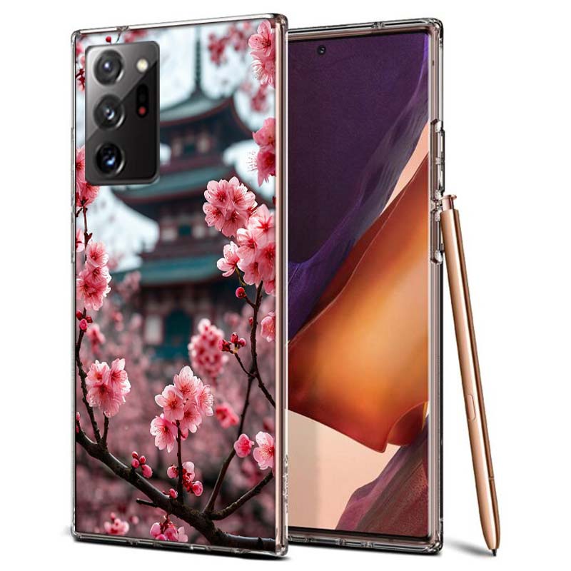 Snowy Peach Blossom Tree in Front of the House Phone Case for Samsung A55 A35 A25 A15 A07 A05S A16 A17 A26 A36 A37 A56 A57 Galax