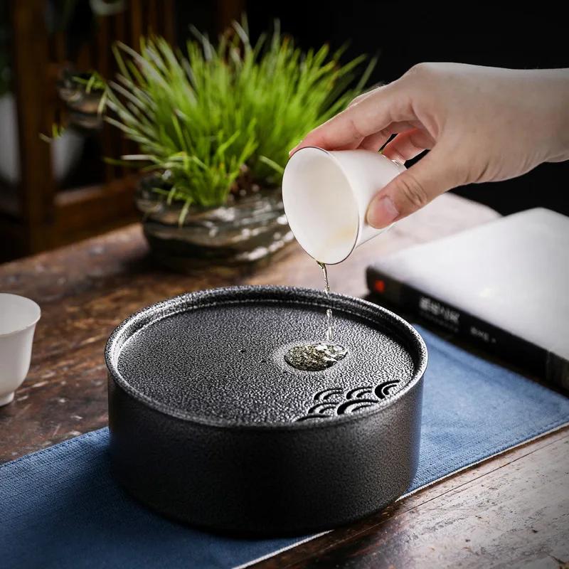 Metal Pot Bearing Cast Iron Fire Cup Japanese Style Tea Table Kung Fu Tea Set Water Storage Small Tea Tray Clay Teapots