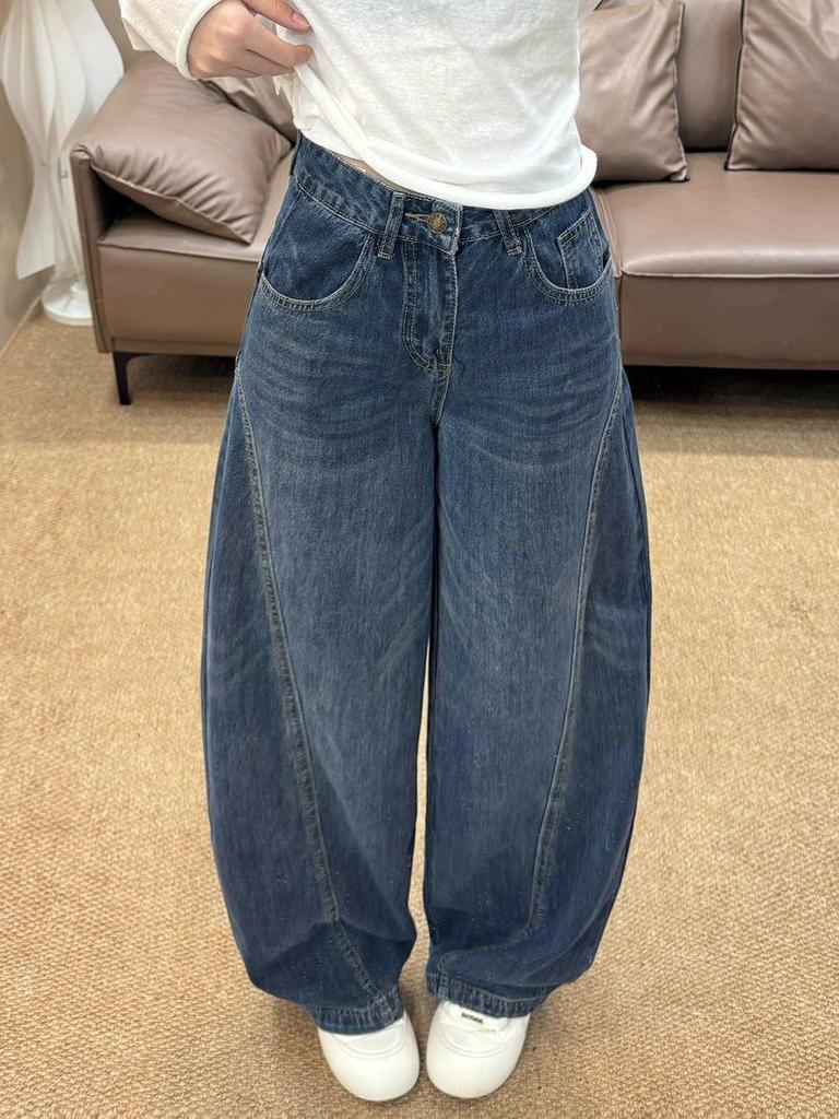 Spring 2026 American Retro High-Waisted Wide-Leg Jeans for Women - Slimming, Versatile & Loose Fit.