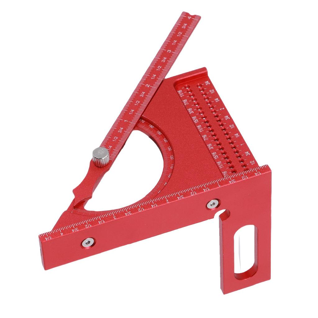3D Woodworking Angle Ruler Half Round Triangular Ruler Multi Angle Measuring Square Protractor 0 180 Degree Adjustable
