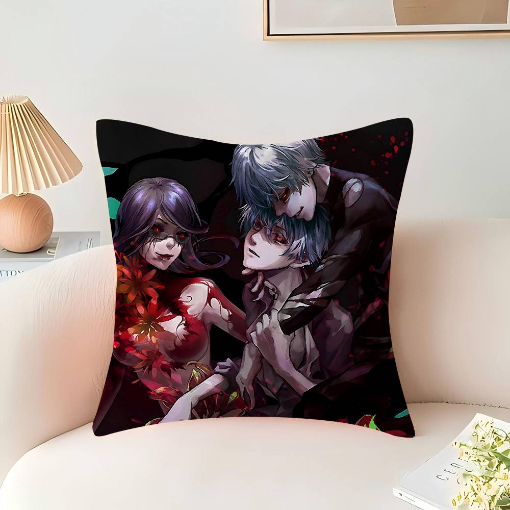 T-Tokyo G-Ghoul Anime Decorative Room Aesthetics Pillow Case Home Decor Bedroom Sofa Bed Couch Pillow Cover 45x45