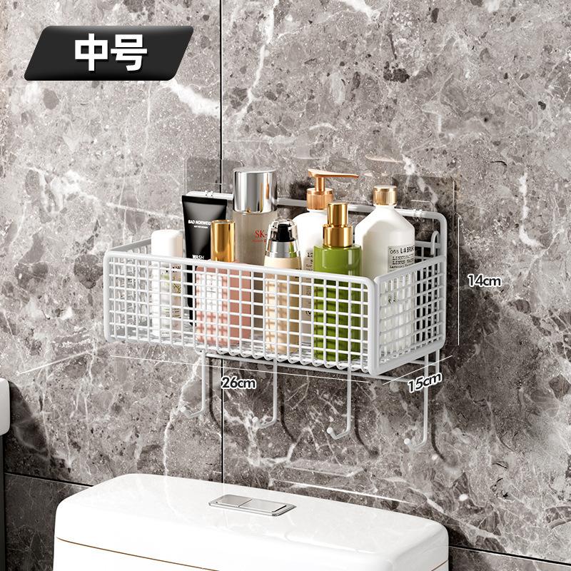 Bathroom storage rack Household toilet Wall-mounted storage and finishing washstand Large non-punching rack