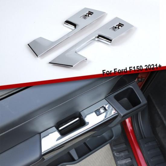 Interior Rear Door Window Lift Switch Panel Trim Cover For Ford F150 +Chrome
