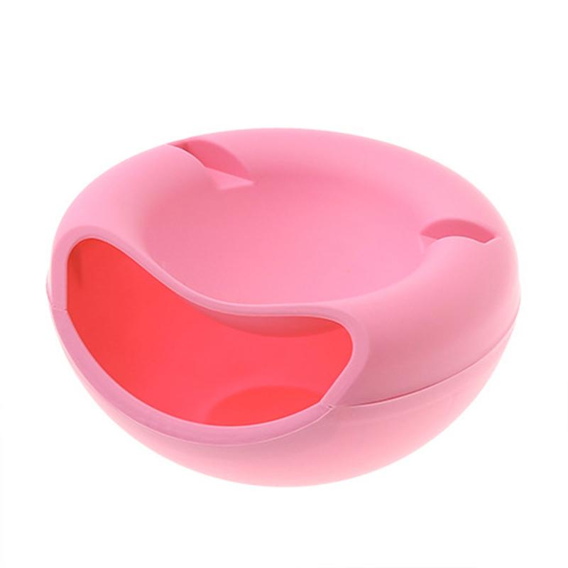 Multi Use Double Layer Snack Bowl Lazy Snack Plate Kitchen Fruit Plate Sunflower Seeds Storage Box Dishes Living Room Acc