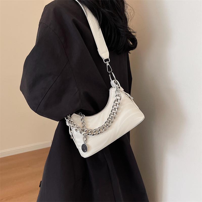 Trendy Street Style Small Square Bag With Chain Elements Pu Material Shoulder Bag