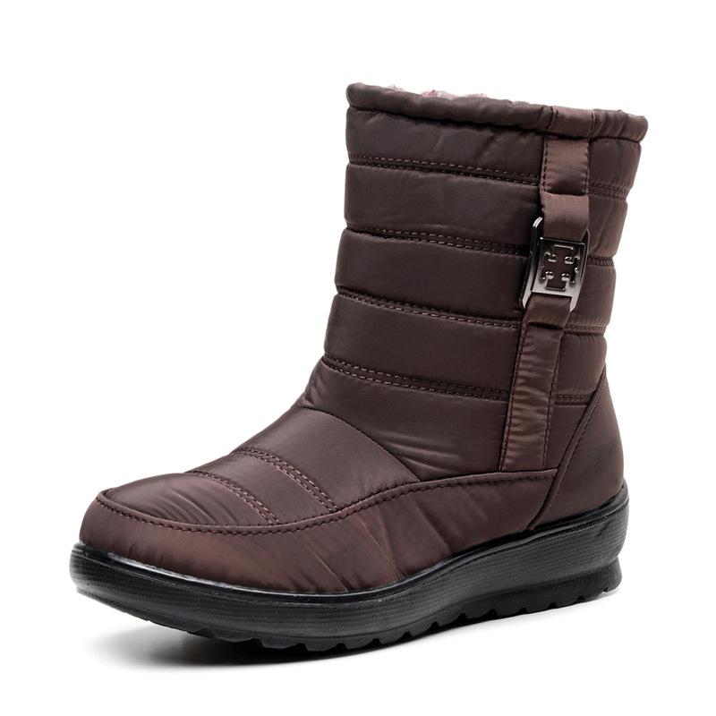 Fashion Women Boots Snow Round Toe Shoes Woman Warm Women Shoes Zipper Ladies Shoes Plush Fashion Winter Woman Boots Botas Mujer