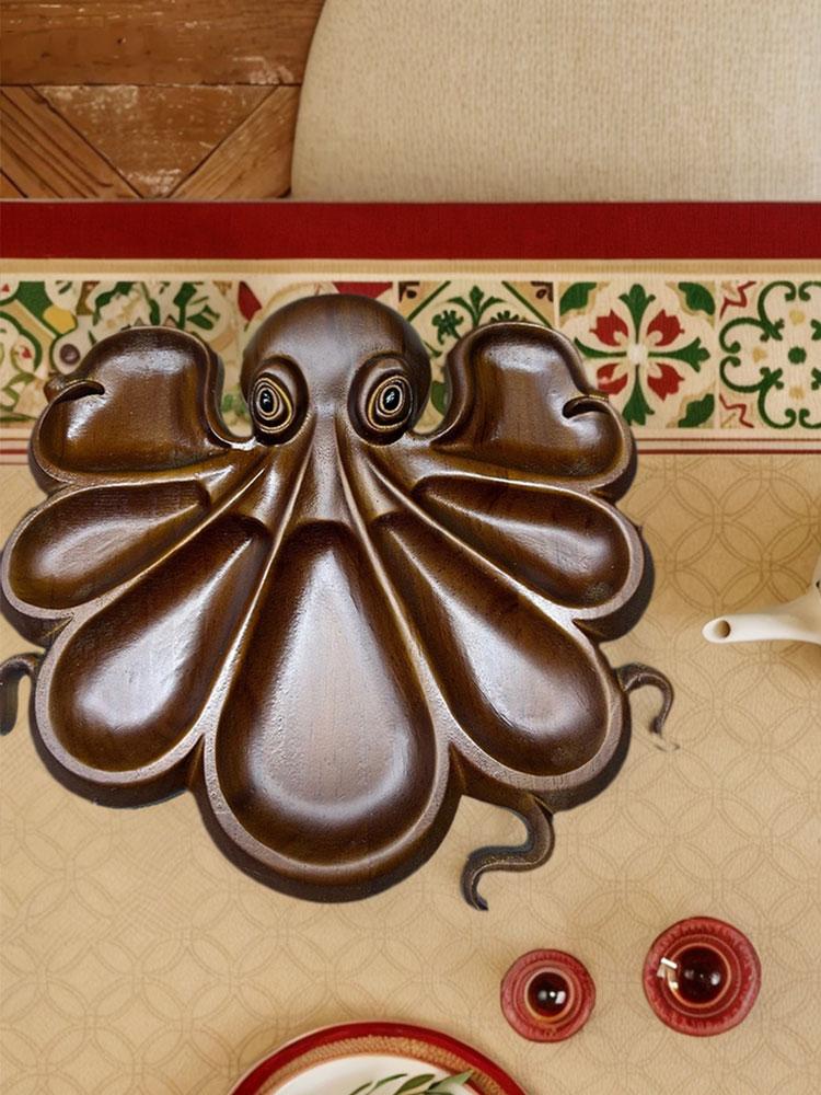 Octopus Charcuterie Platter Novelty Unique Serving Tray Board for Cheese Meats Fruit Charcuterie Board Gift for Seafood Lovers