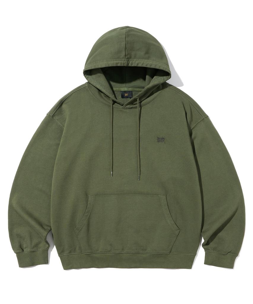 Brownbreath Pigment Tag Hood Zip Up - Khaki