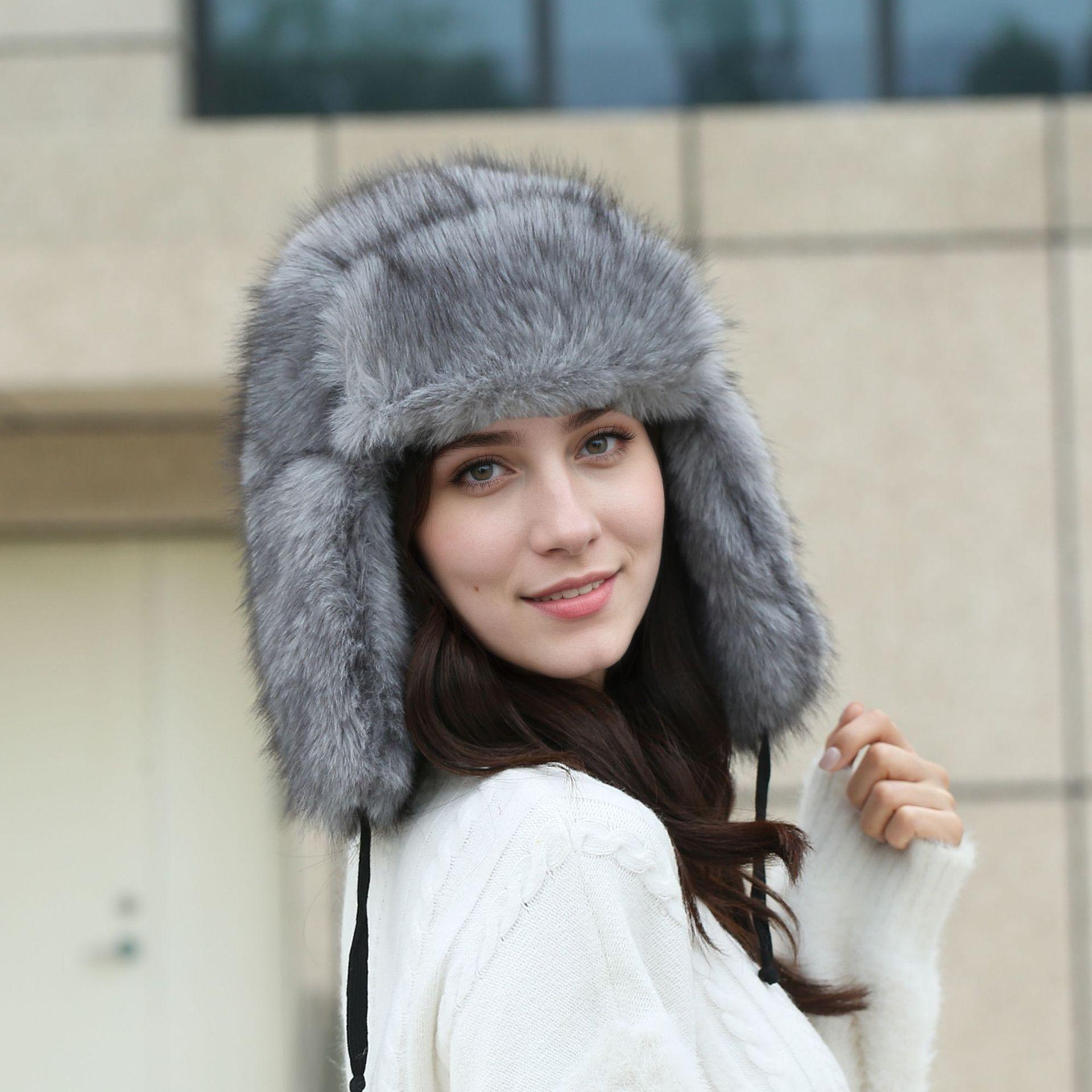 

Плюшевая шапка для защиты от холода и тепла зимой, утепленная и утолщенная шапка с защитой ушей, теплая шапка для активного отдыха 58-60cm