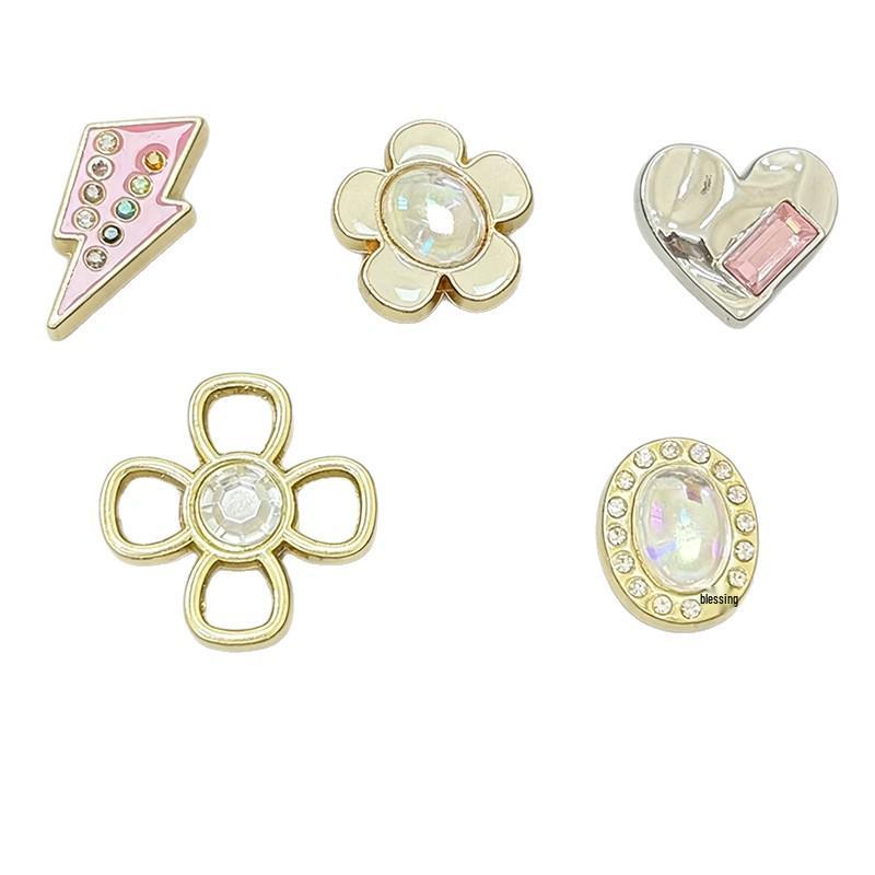 Metal Lightning Shoe Charm - Cute Flower Buckle Decoration