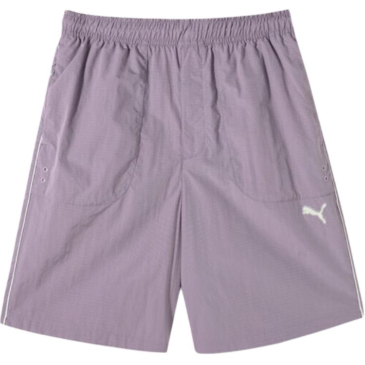 

PUMA Color Block Logo Design Comfortable Simple Mid Waist Casual Shorts Men shorts Light-Purple 628762-30 M