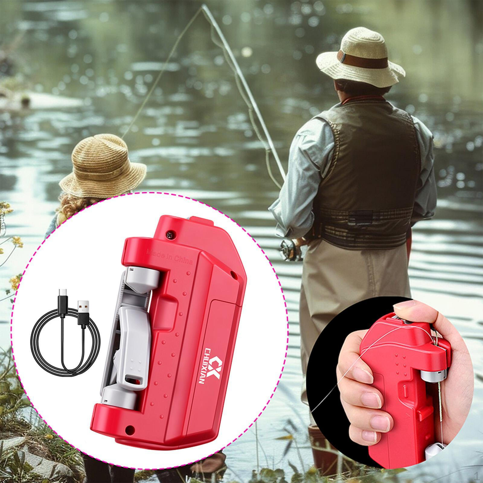 Dispositivo Automatico per Annodare la Linea da Pesca, Strumento Rapido USB, Esca, Nodo, Regalo, rosso