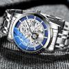 Chenxi Men's Automatic Mechanical Watches Business Waterproof Luminous Watch Men Stainless Steel Skeleton Wristwatch