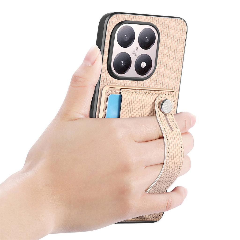 Pour Xiaomi 15T Coque Bracelet Anti-Chute Couverture Arrière en Cuir Porte-Cartes