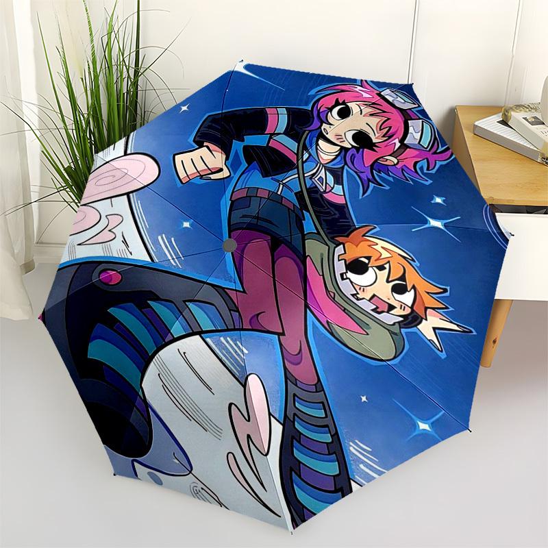 

1pc Outdoor Umbrella with Anime Character Print - Automatic Opening/Closing, Portable 3-Fold Design, 8-Rib Iron Frame - Perfect Gift for Fans, Travele
