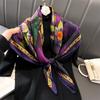 Print Satin Silk Square Scarf Hijab Women Bandana 90Cm Headscarves Neckerchief Ladies Muffler Shawl Wrap Foulard Headband