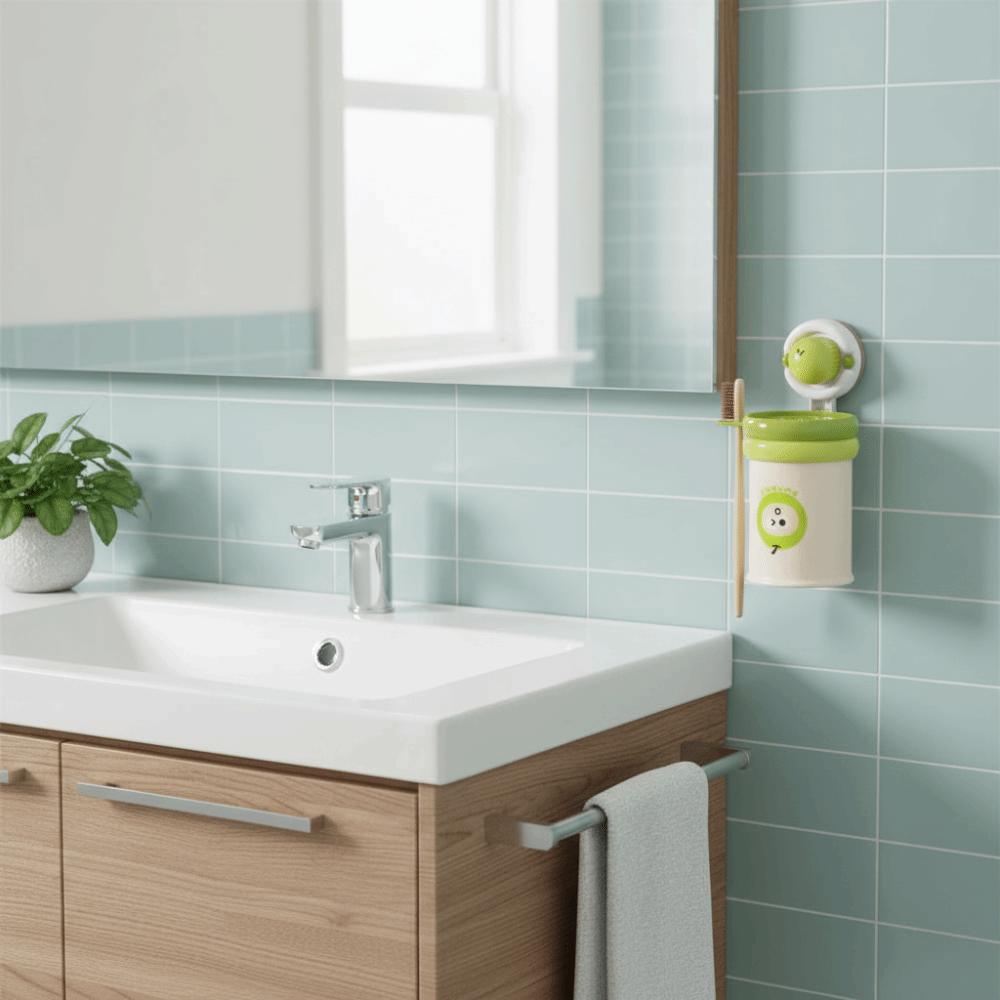 Cartoon Wall-Mounted Holder Detachable Magnetic Mouthwash Cup  Kitchen