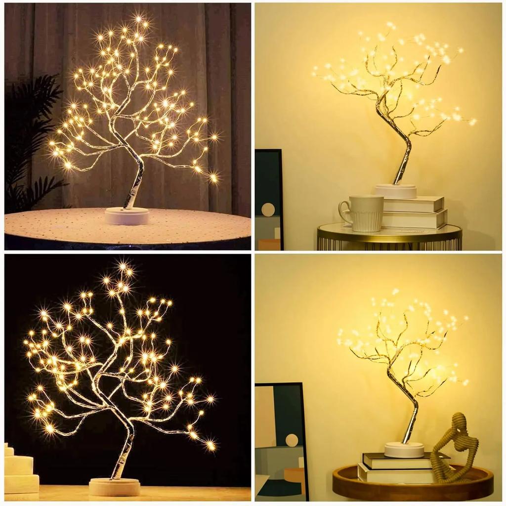Fairy Tree Light 108Led Twinkle Tree Fairy Light Spirit Silver Tree Lamp Battery/USB Operated Adjustable Branche Home Decoration