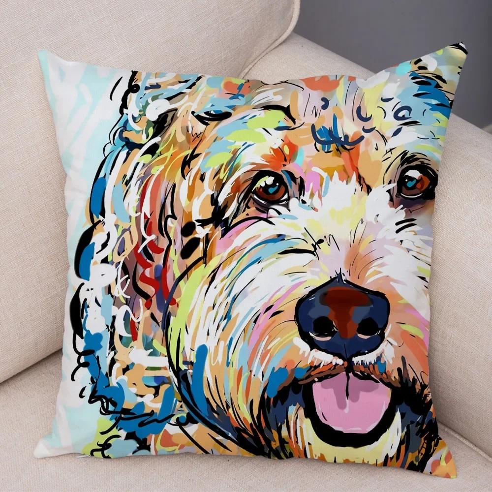 

Style Cute Water Pet Dog Pillow Case Decor Cartoon Animal Pillowcase Soft Plush Cushion Cover for Car Sofa Home , 66x66cm