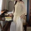 Fashion Elegant Loose Irregular Knitted Women Shirt Summer Bat Sleeve Shawl Cape Top Sunscreen Casual Versatile Hollow See Through Sweater Cover Up