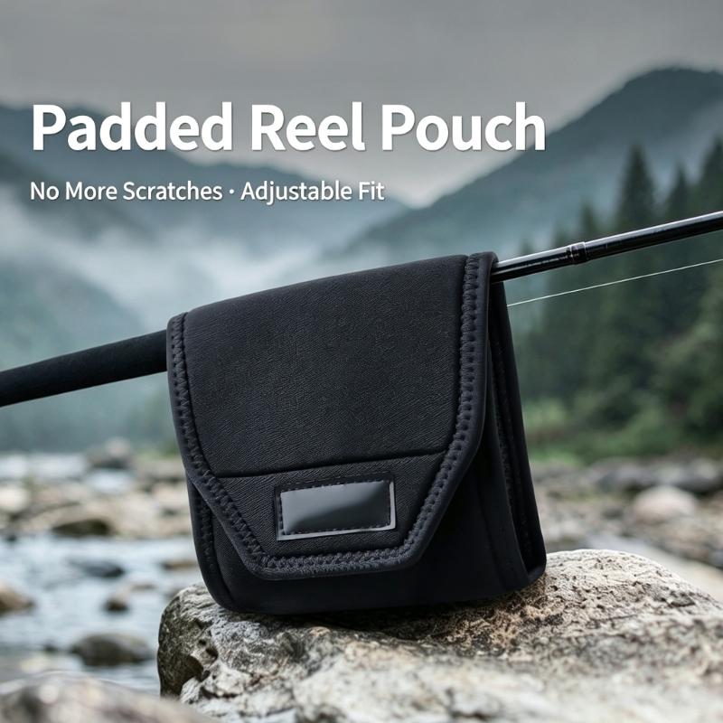 Foam Fishing Reels Case with Front Flap Closures, Cushioned One-Reels Storage for Everyday Organization and Transport