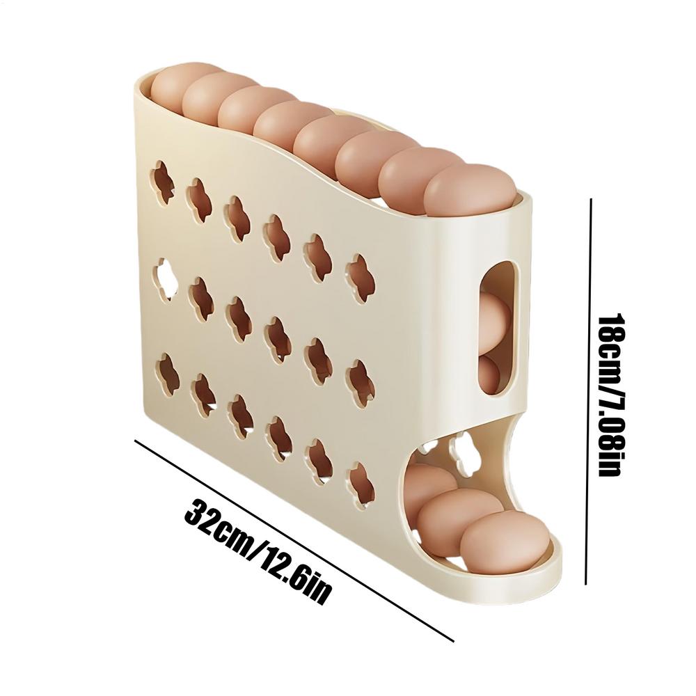 

Egg Rack For Refrigerator Auto Rolling Easy Access Space Saving Large Capacity Refrigerator Egg Roll Down Organizer for Home