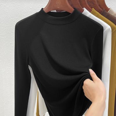 Autumn and Winter Women's Blouse Half-high Neck Bottoming Shirt Women's Inner Knitwear Long-sleeved Tops