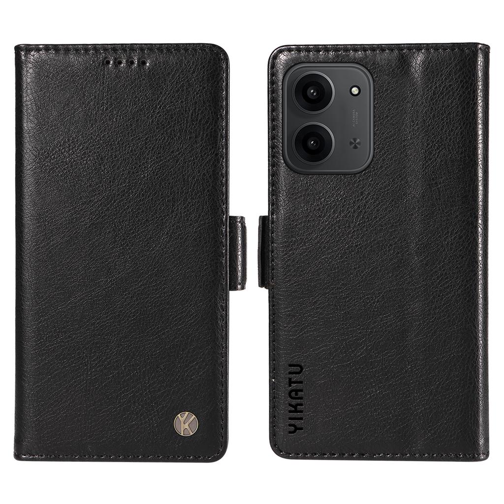 For Xiaomi Redmi 15C 4G (171mm) Case YIKATU YK-007 Litchi Texture PU Leather Wallet Phone Cover