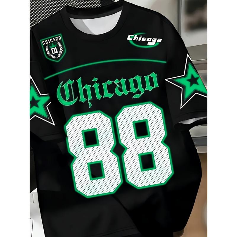 Men's 808 Number 88 Neon Glow 3D Print T-Shirt - Streetwear Sportswear with -Inspired Logo