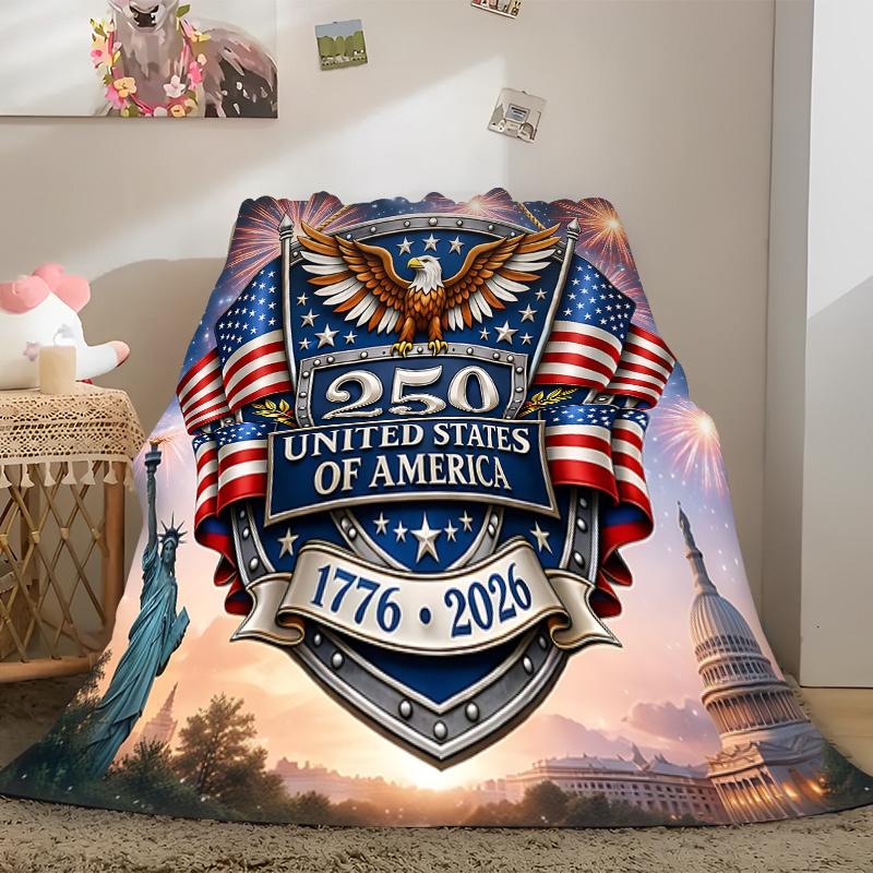 1Pc 250Th Anniversary Of The United States Blanket For Camping&Travel Suitable For Sofa Bedroom Living Room For All Four Reasons