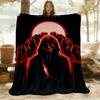 1pc Scream Mask Outdoor Blanket Lightweight Flannel, Soft & Warm, All Season Use for Sofa, Outdoor, Camping, Living Room, Office, Chair