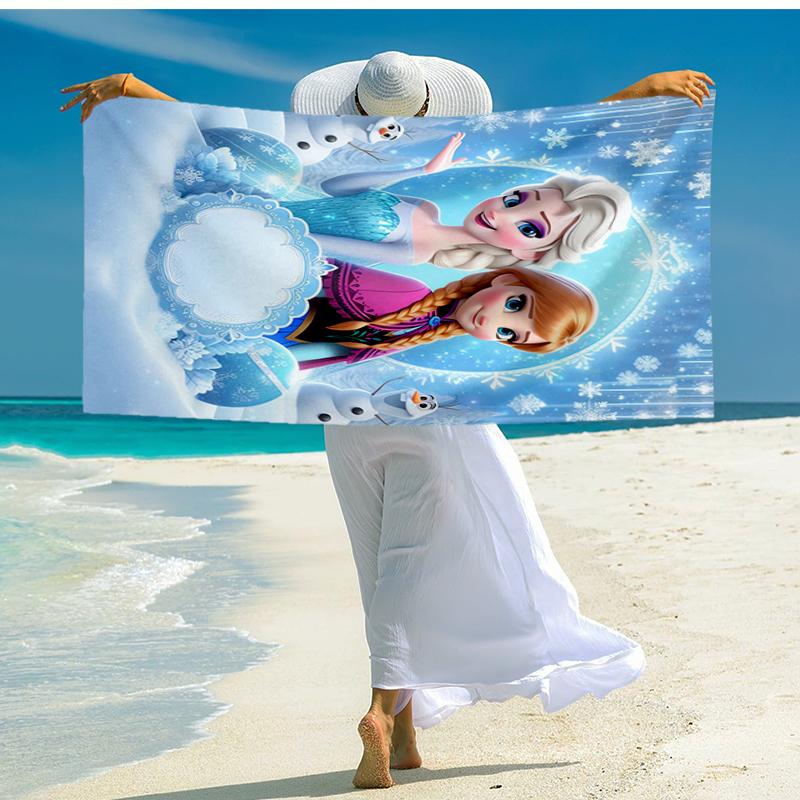 Ultra-Soft Beach Towel with Elsa Theme,Ideal for Pool - Camping, Diving - Perfect Travel Essential, Vibrant Beach Towel.