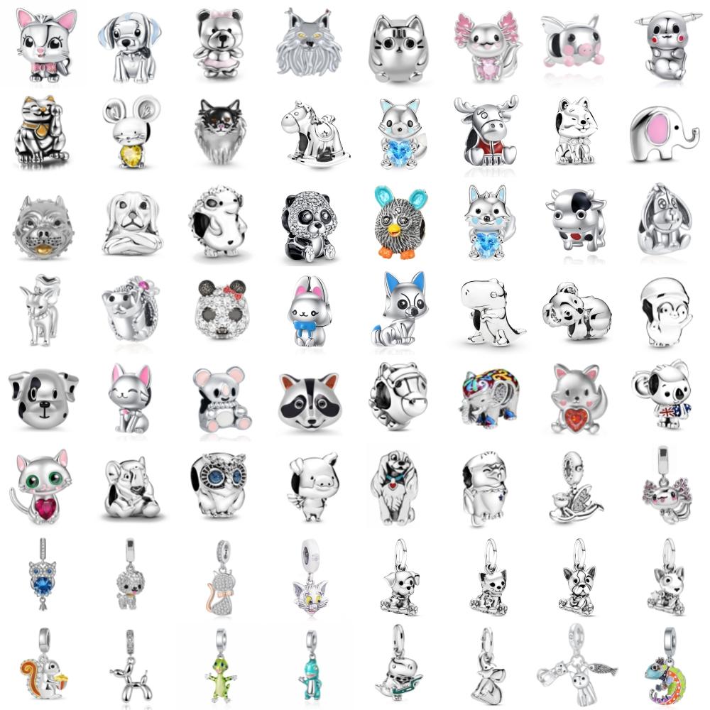 New  Copper Cat Dog Panda Owl Hedgehog Mouse Pendants Charms Beads Fit Original Pendant Bracelet Diy Jewelry For Women