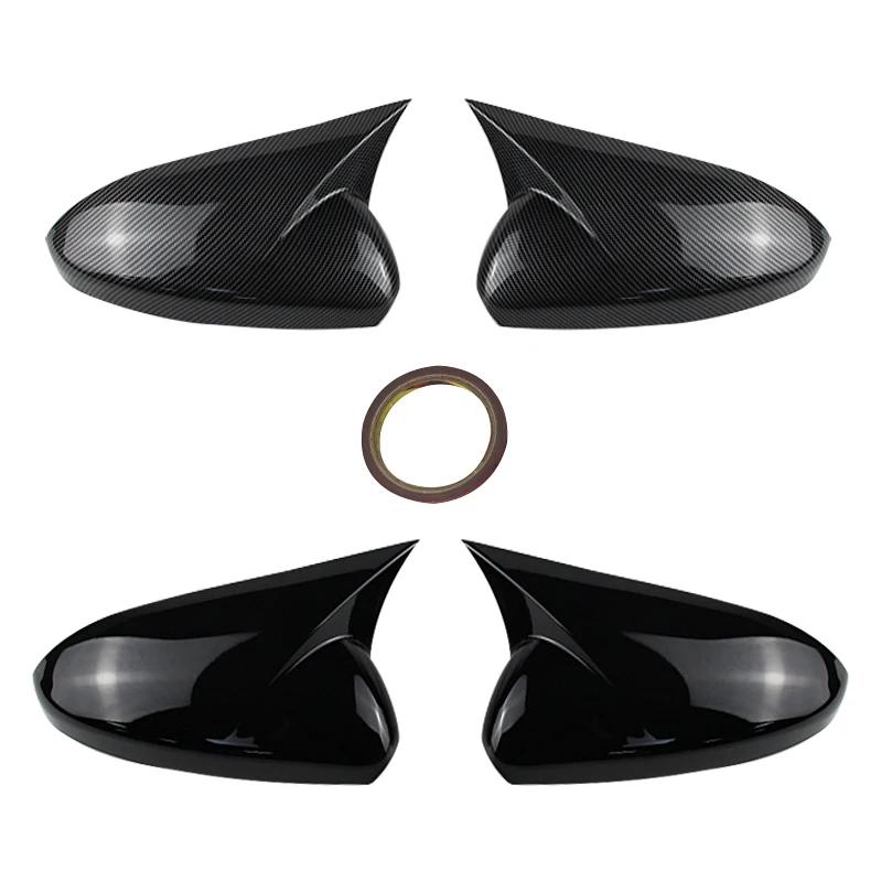 For Chevrolet Cruze 2008-2016 Side Mirror Cover Caps Glossy Black/Carbon Fiber Look ABS Plastic Car Exterior Accessories