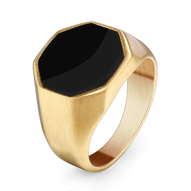 New Metal Glossy Rings for Men Geometric Width Signet Finger Band Rock Punk Style Fashion Ring Jewelry Accessories Wholesale
