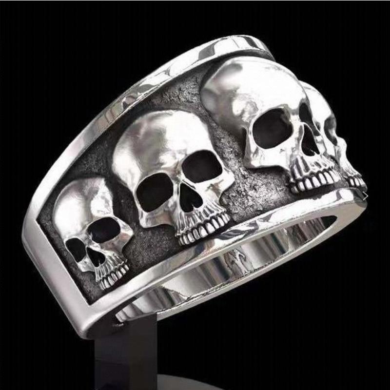 Hip-hop Creative Skull Ring, High-end Popular Men's Dark Style Ring Hand Jewelry
