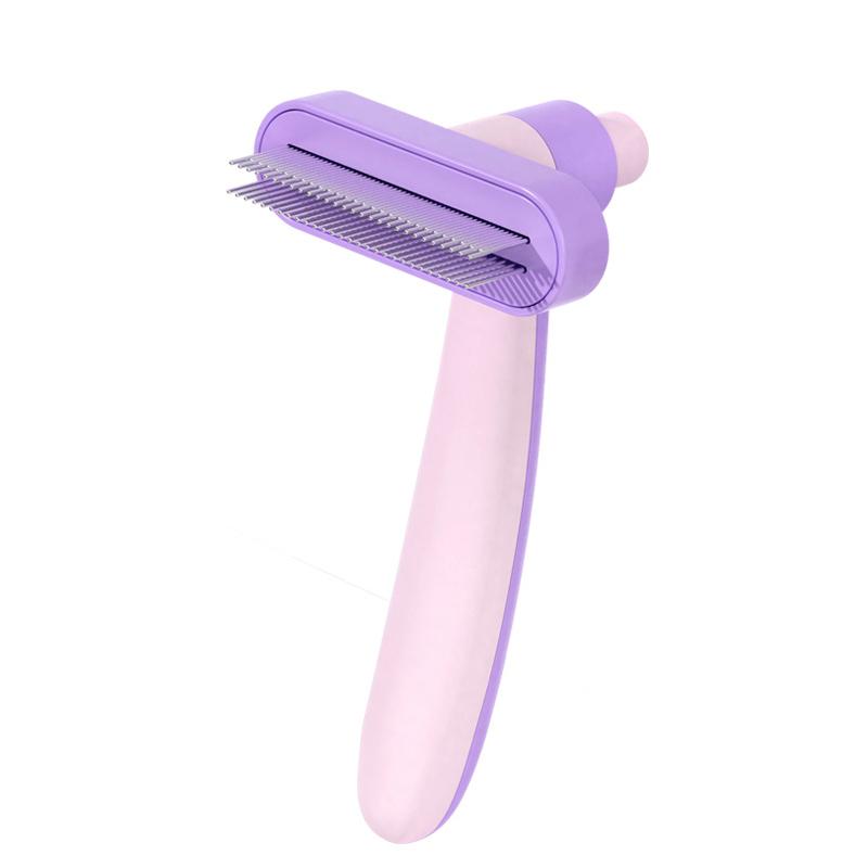 One-Click Self-Cleaning Cat Brush Durable Stainless Steel Deshedding Comb for Cat Dog Pet Grooming Tool for Removing Loose Hair