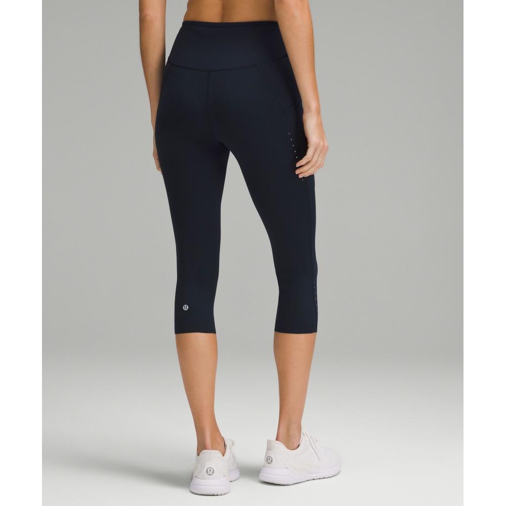 Lululemon Fast And Free High Rise Crop With Pockets 19  True Navy