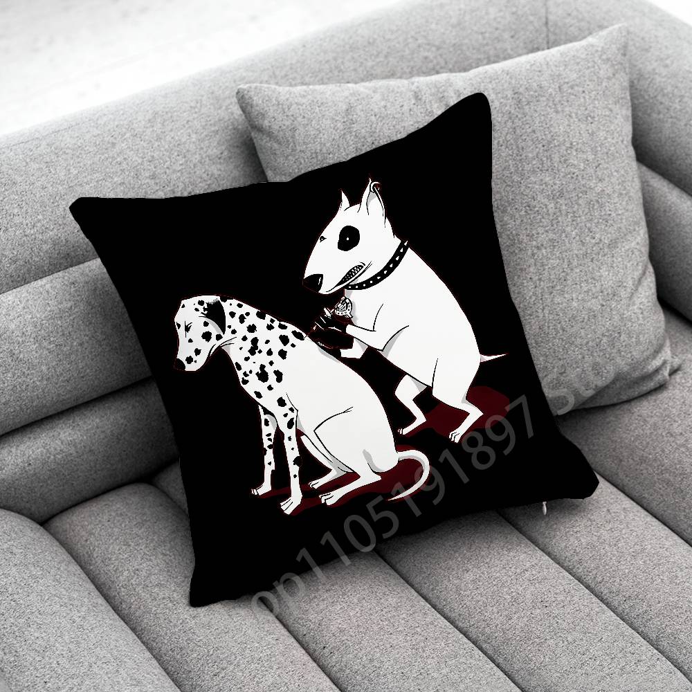 Bull Terrier Dog Puppy Throw Pillow Case For 45x45cm 40x40cm 55x55cm 50x50cm 30x30cm Square Car Pillowcase Shell